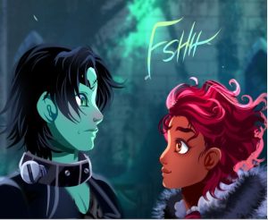 visare and sorin from vampire magicka looking at each other