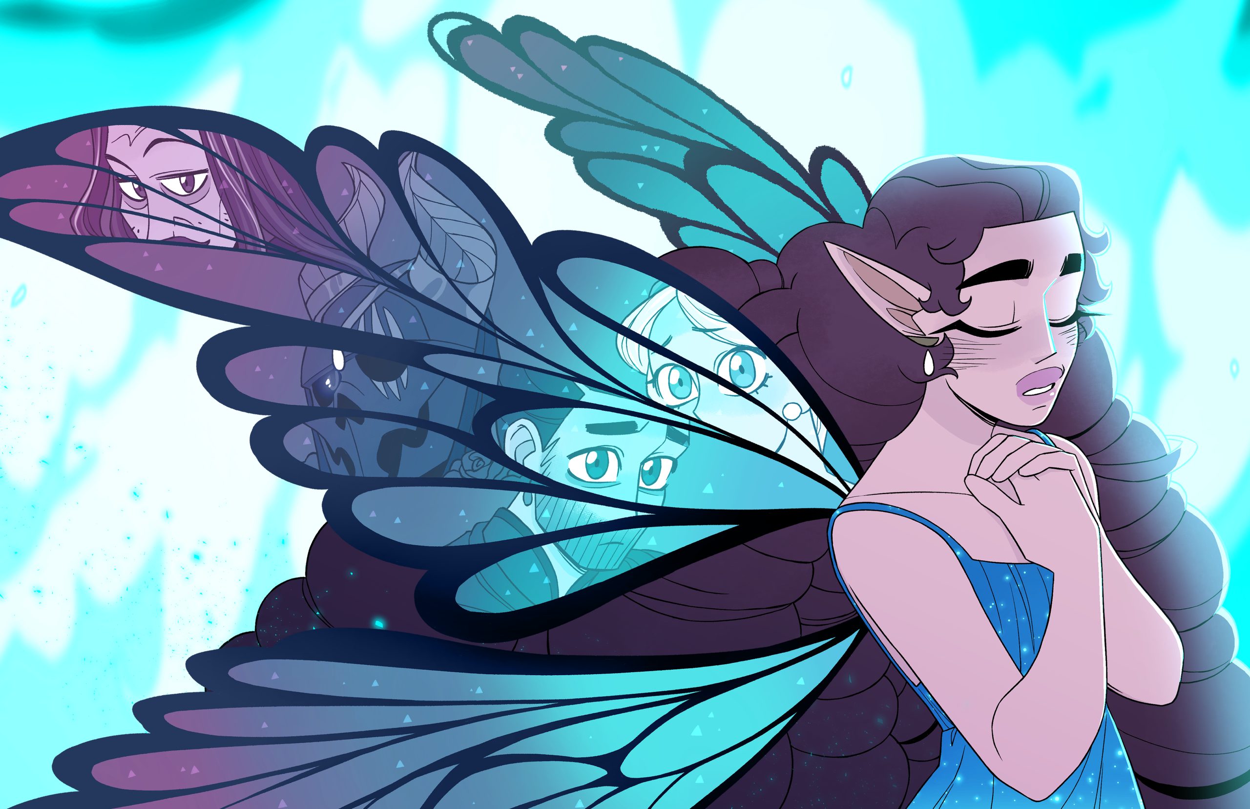 Lucia with her fairy wings from Purpah's webtoon. 