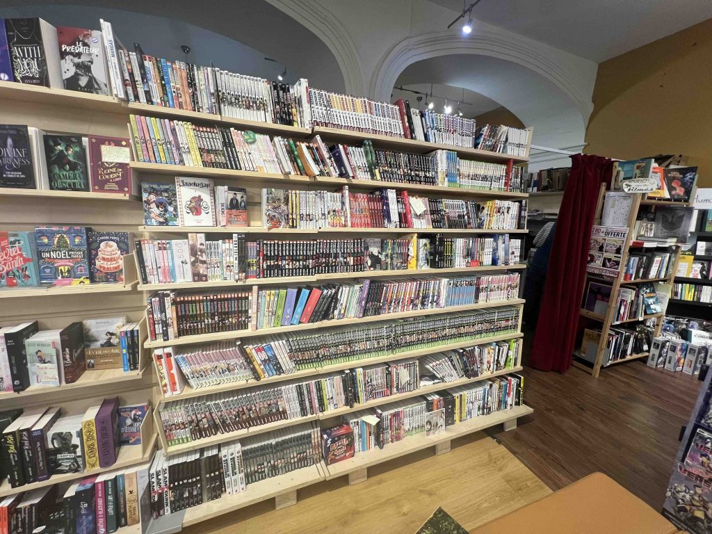 Manga and K-comics section at Librairie de l'Horloge