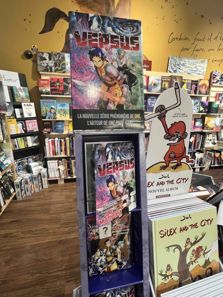 Versus manga display at Manga and K-comics section at Librairie de l'Horloge