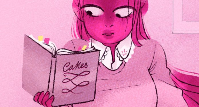 Lore Olympus' Persephone reading