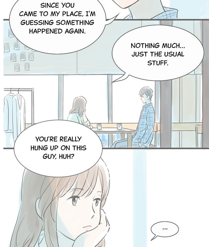 two panels from amid the changing seasons showing the digital balloons, soft colors, and blue shadows, and akari's face