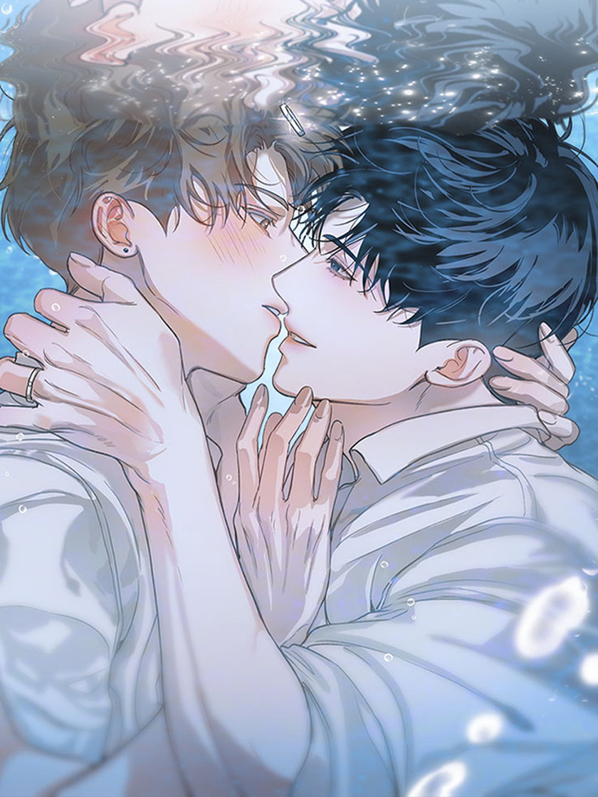 Two boys kissing from Deepest Confession for Monthly Manhwa Recs.