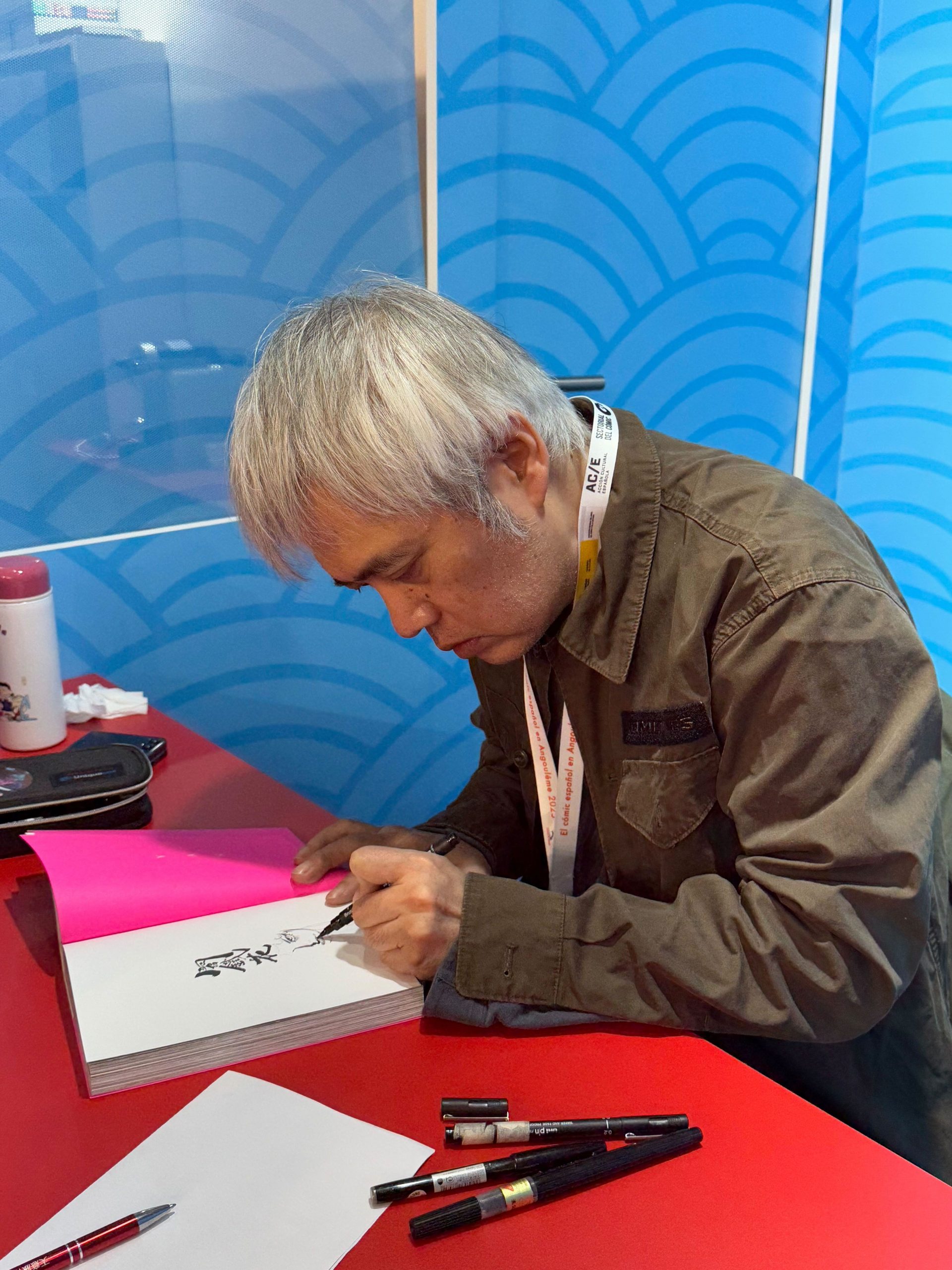 Chang Sheng sketching at Angouleme | PC: Dean Simons