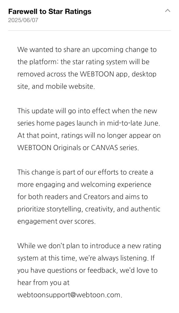 webtoon star rating system
