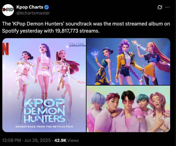 KPOP DEMON HUNTERS conquer music charts