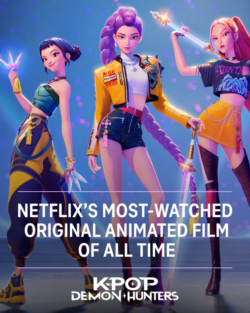 kpop demon hunters netflix most watched animated film