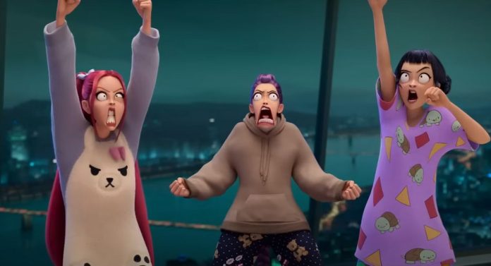 kpop demon hunters huntrix celebrating