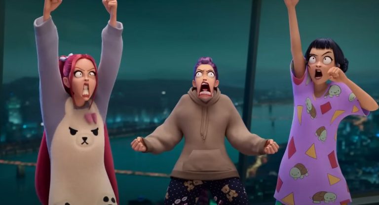 kpop demon hunters huntrix celebrating