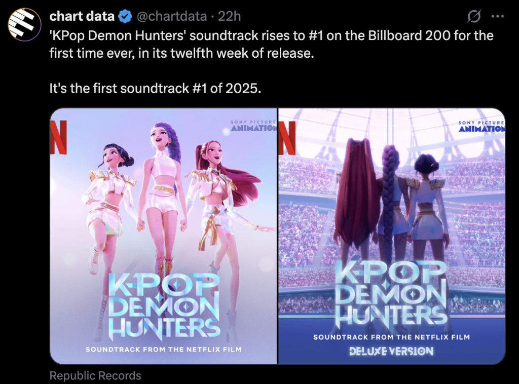 kpop demon hunters billboard 200