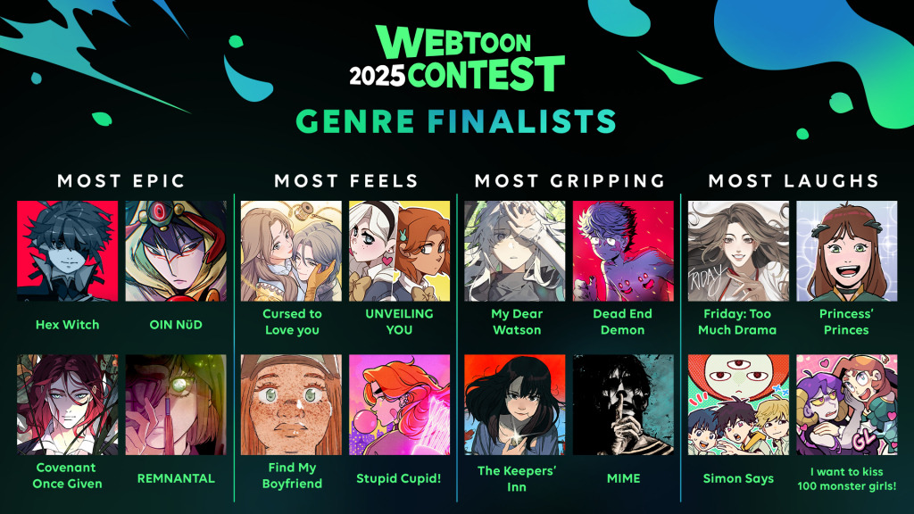 WEBTOON Webcomic Legends finalists