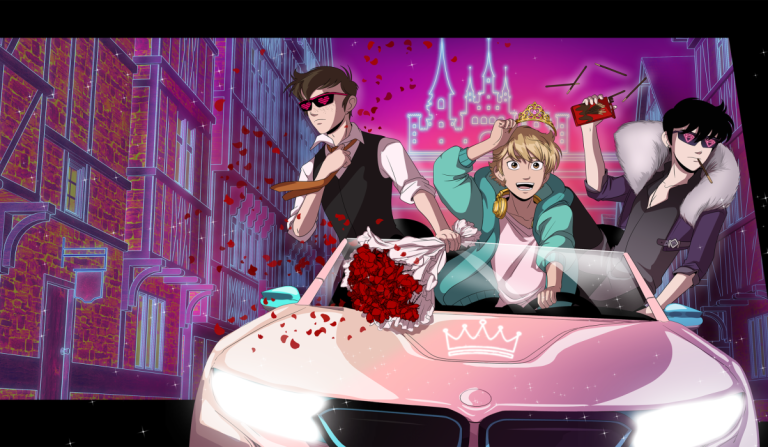 Featured image depicting Buddy, Chase and Deacon in a pink car