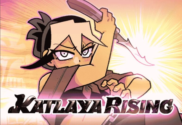 image of katlaya with her balisong with the title logo over her