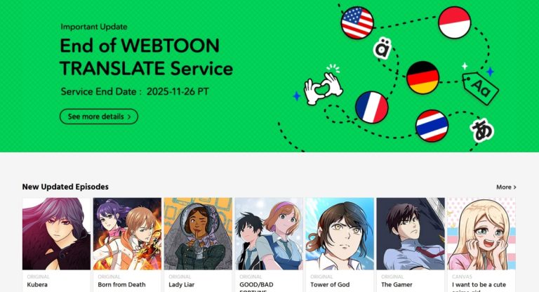 WEBTOON shuts down Fan Translation services after 10 years